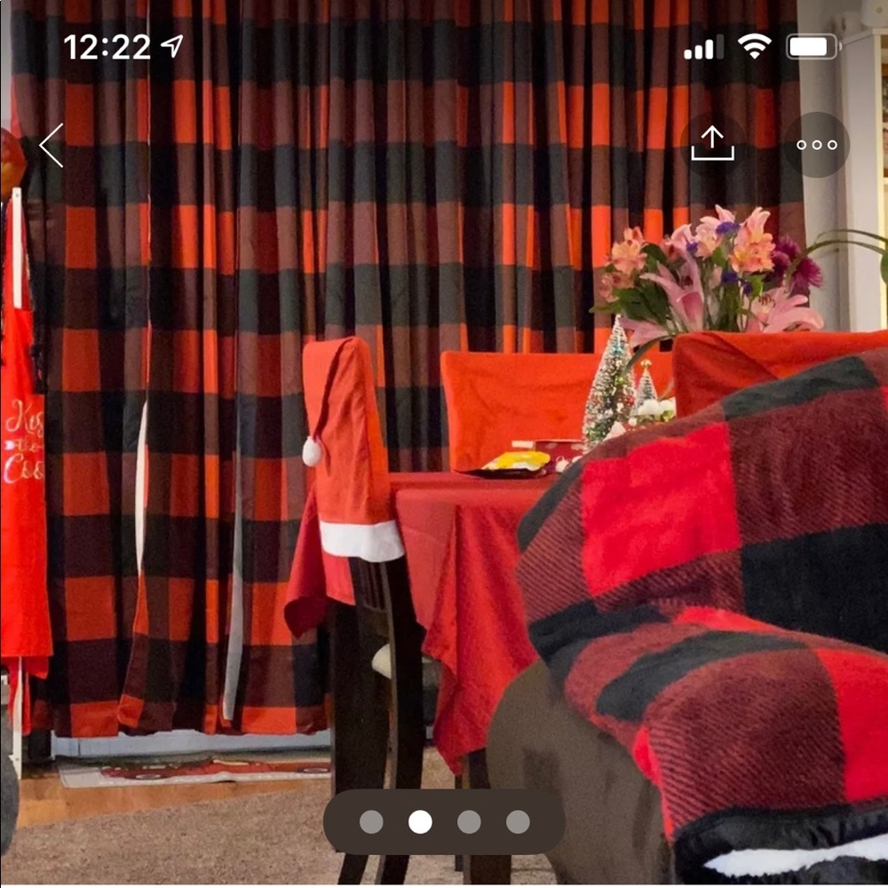 Red Buffalo plaid curtains